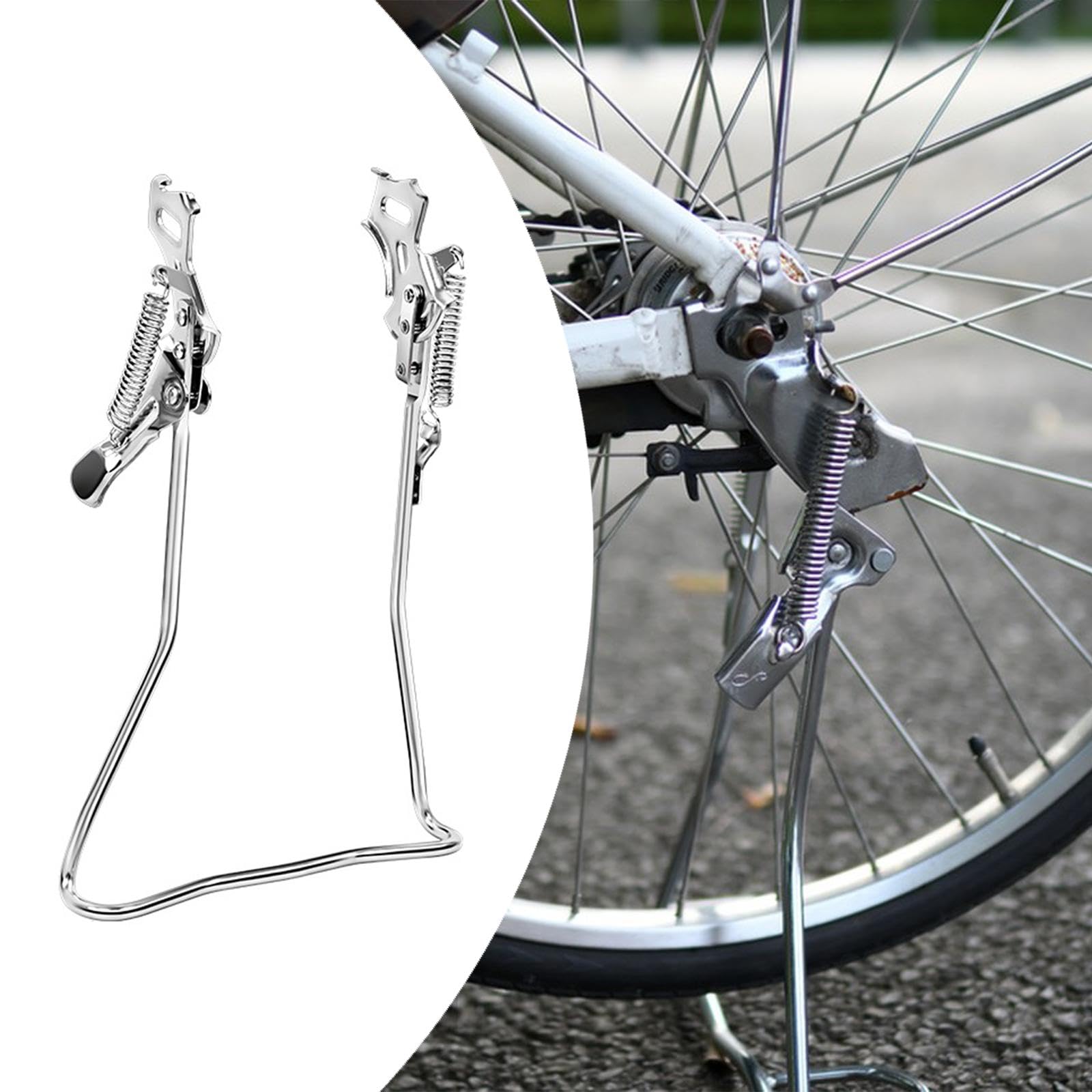 Colaxi Bike Parking Rack Steel Retro Design Bike Double Leg Stand Bicycle Rear Kickstand for Mountain Bikes Sports Adults, for 26 inch