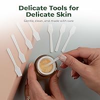 Vista 9 de Mini Skin Care Spatula (2.5", 100 Pack) - Small Spatula for Makeup, Creams & Crafts Makeup Applicator for Mixing, Cosmetic, Face Mask Disposable