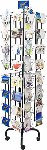 FixtureDisplays Estante de exhibición de 64 bolsillos ajustables de 5 x 7, 7 x 5 hasta 9.3 pulgadas de ancho x 8 pulgadas de alto, bolsillos de 1.27