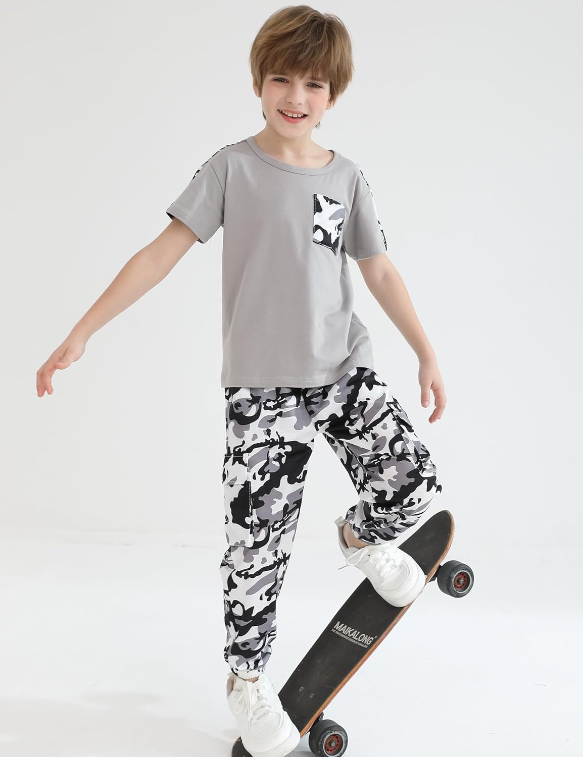 Boys Clothes,Boy outfits 2-Piece Camouflage Short-Sleeved T-shirt Camouflage Pant Teen Boys Clothing - Image 5