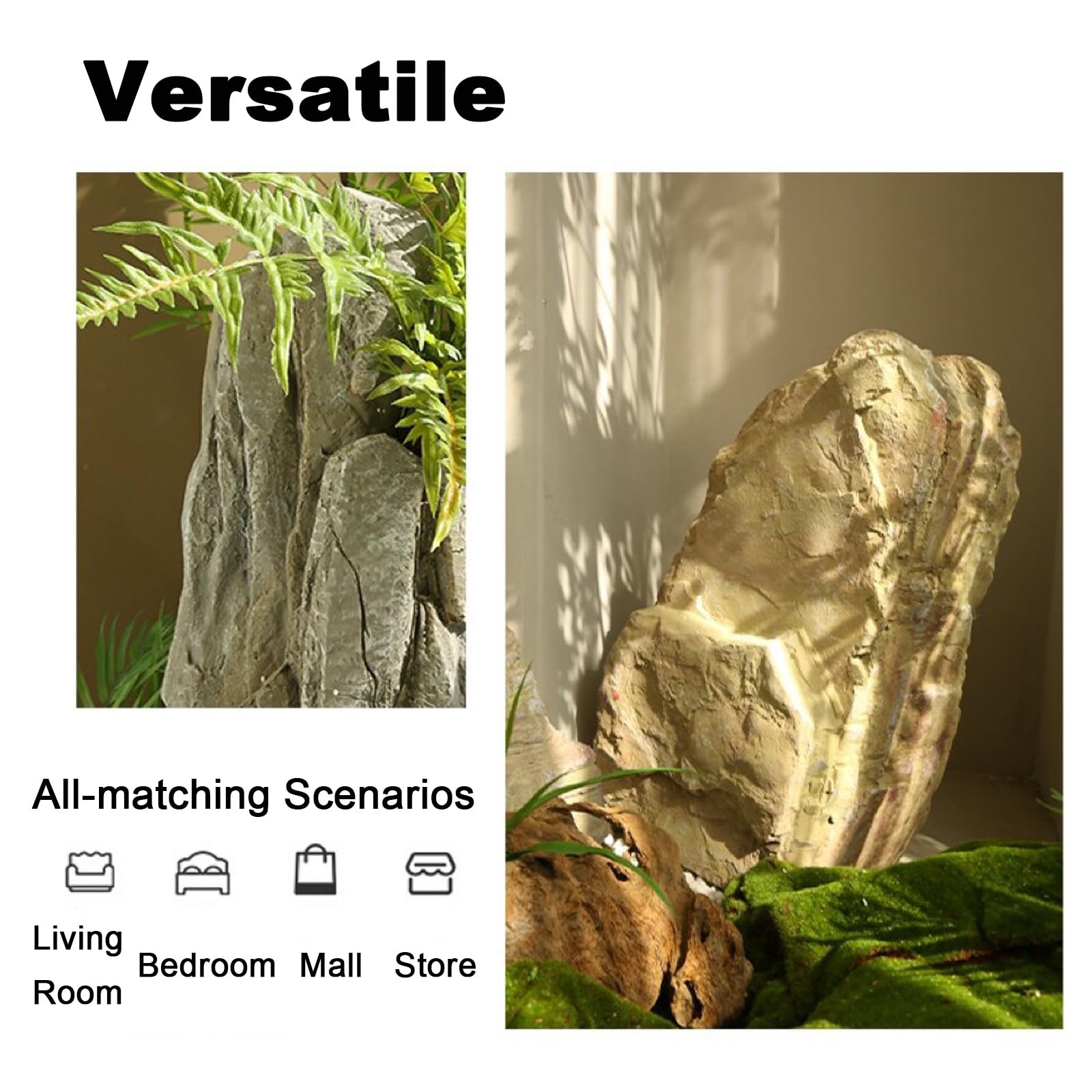 Roccia Artificiale for Esterni, Grande Rocce Decorative, Sassi da Giardino, Naturale e Leggera, Facile da Installare, Perfetta for Case, Cortili, Giardini, Fiumi, Esterni