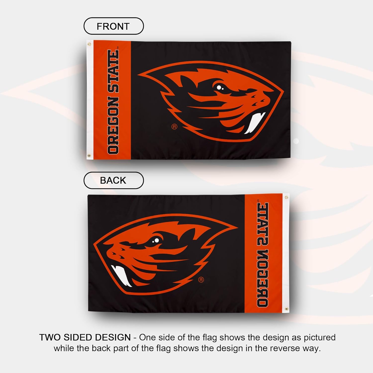 Desert Cactus Oregon State University Flag OSU Beavers Banners 100% Polyester Indoor Outdoor 3x5 feet Flags (Team Name) - Image 2