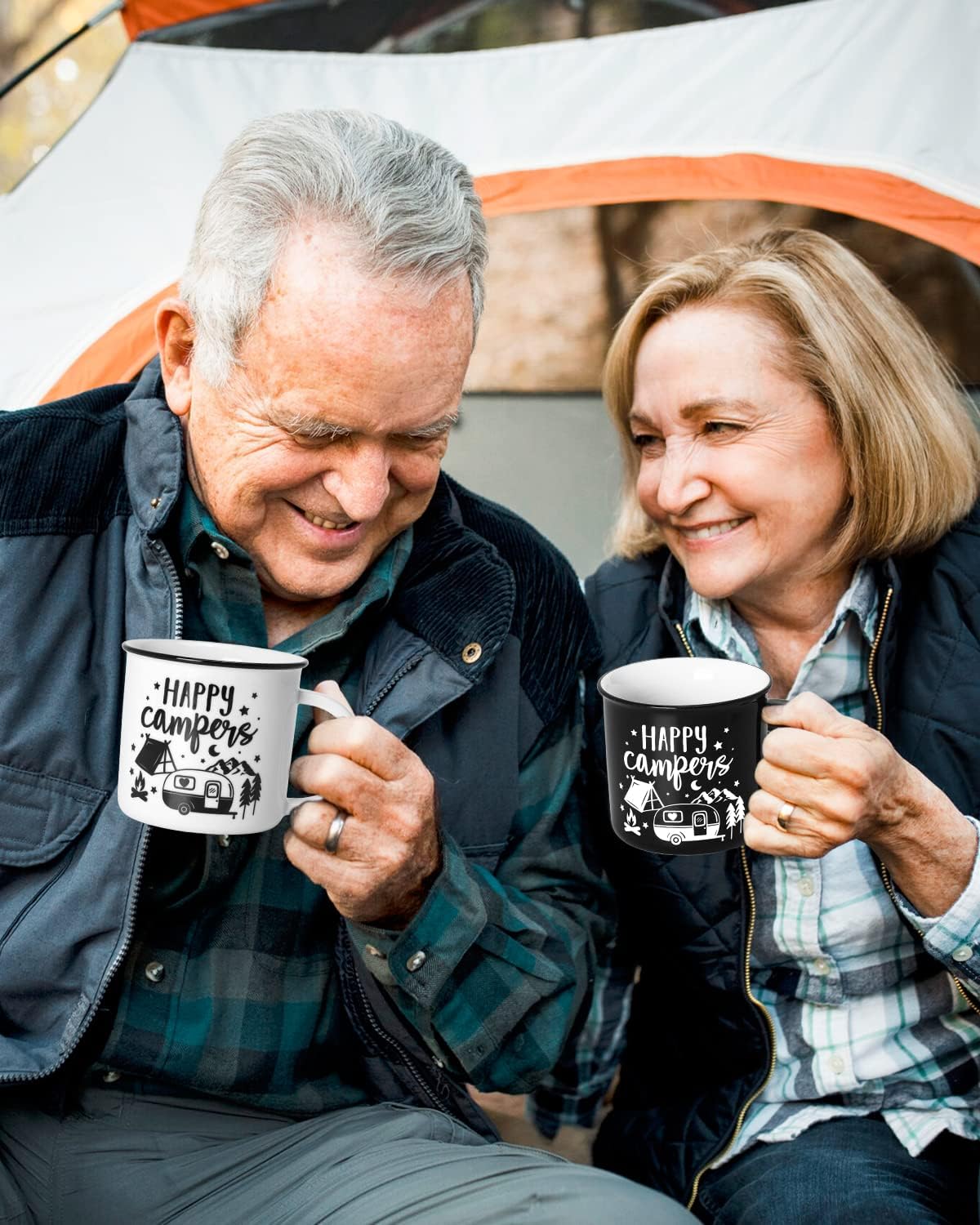 Nefelibata Camping Coffee Mug Christmas Gifts Camping Tea Cups Travel Drinking mugs for Couples, Ceramic Mug His and Hers Anniversary Valentine's Day Present Gifts Set of 2 - Image 5