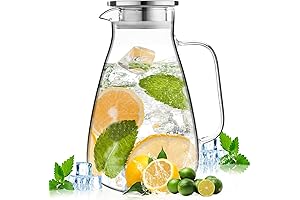 PARACITY Glass Lemonade Pitcher with Lid and Spout