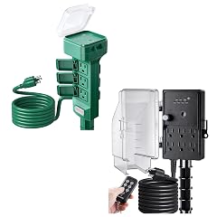 SURAIELEC Outdoor Smart Plug WiFi Power Stake Light Timer and Remote Control with Photocell Dusk to Dawn Timer