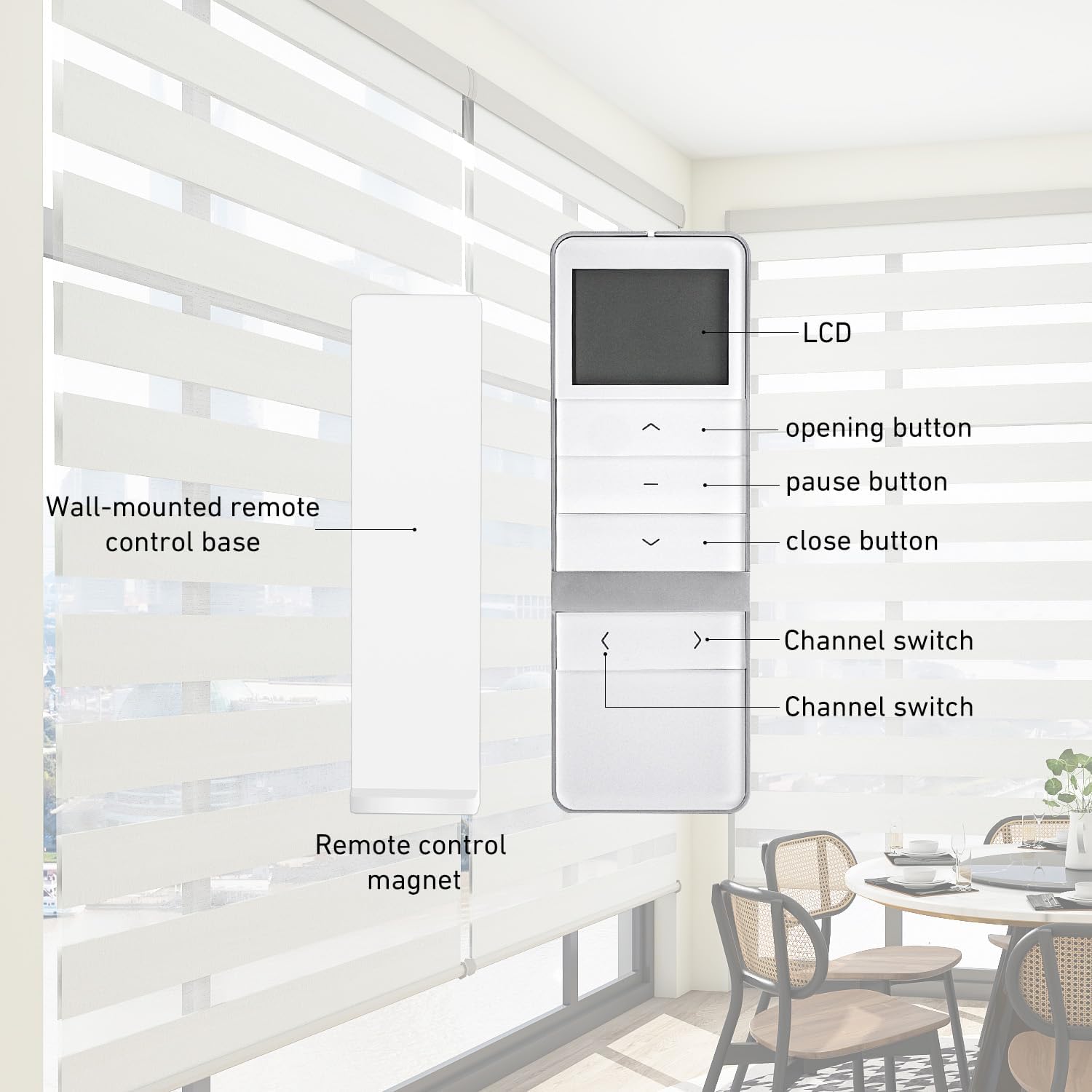 Labeled diagram of AUDEEKON DD1802H remote control buttons