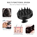 SILENCIO Hair Scalp Massager Shampoo Brush - Upgraded Hair Scalp Scrubber Wet Dry Hair Scalp Brush with Soft Silicone Bristle for Remove Dandruff for Women Men Pet (Black) gallery image