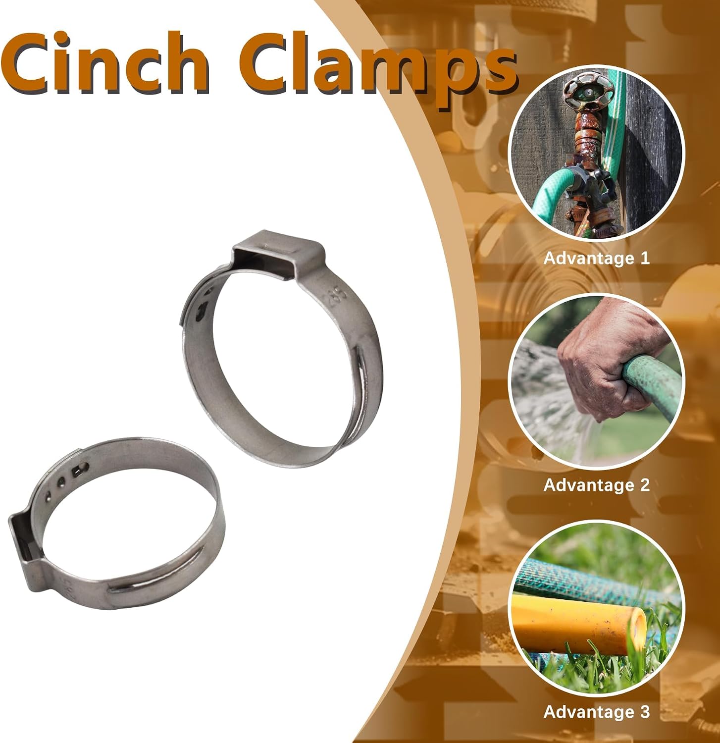 kimllier 50pcs 25.4-28.5mm Hose Clamps, Stainless Steel Fittings Crimp Rings Pinch Clamps for 1 Inch OD Tubing Hose Fitting Connections