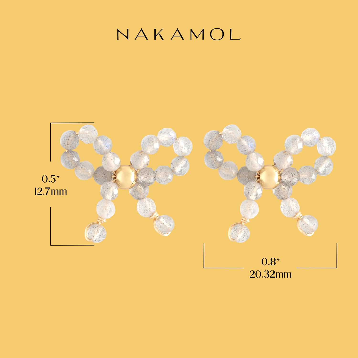 Lovely Bow Simulated Bead Dainty Post Earrings