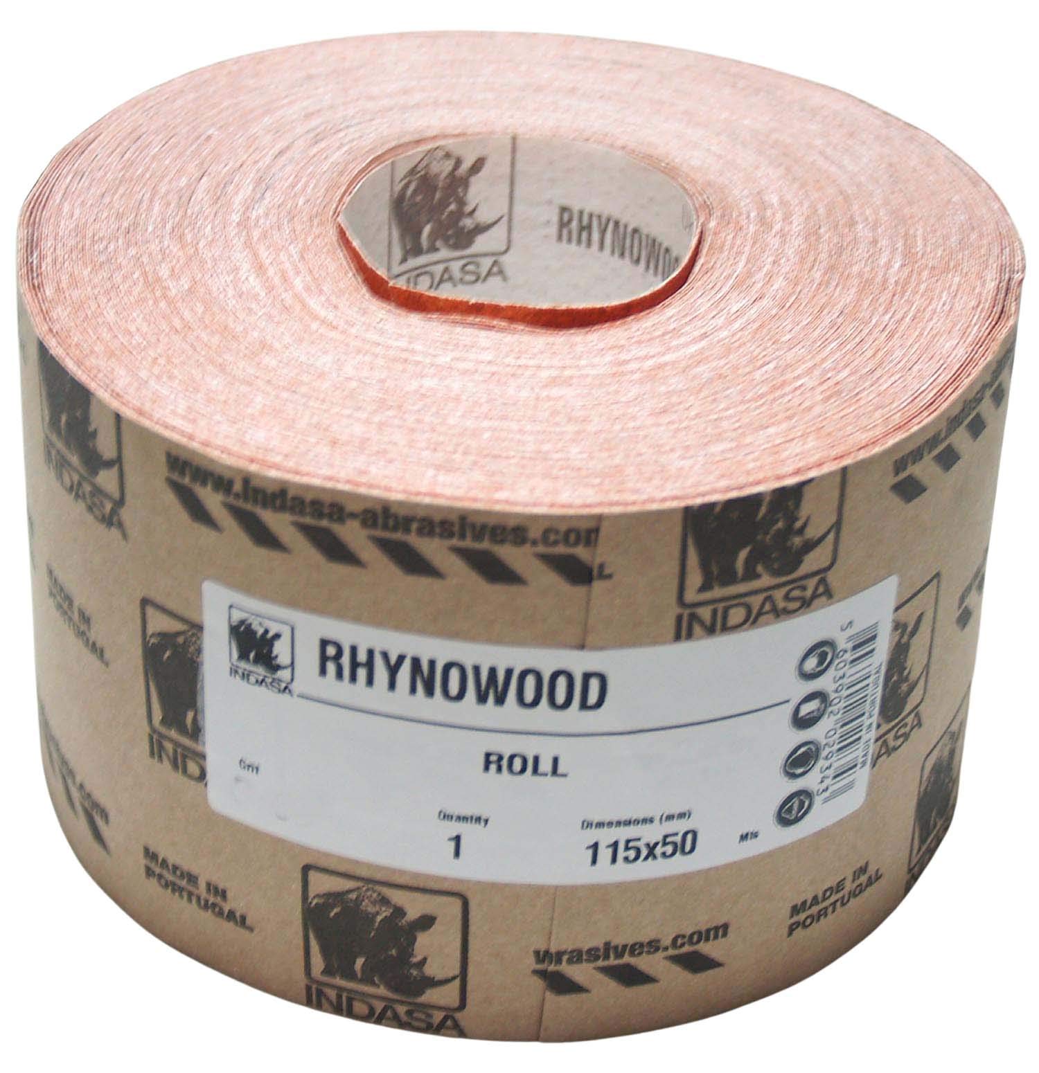 50m x 115mm INDASA Schleifrolle RHYNOWOOD div. Körnungen zur Auswahl (P120)