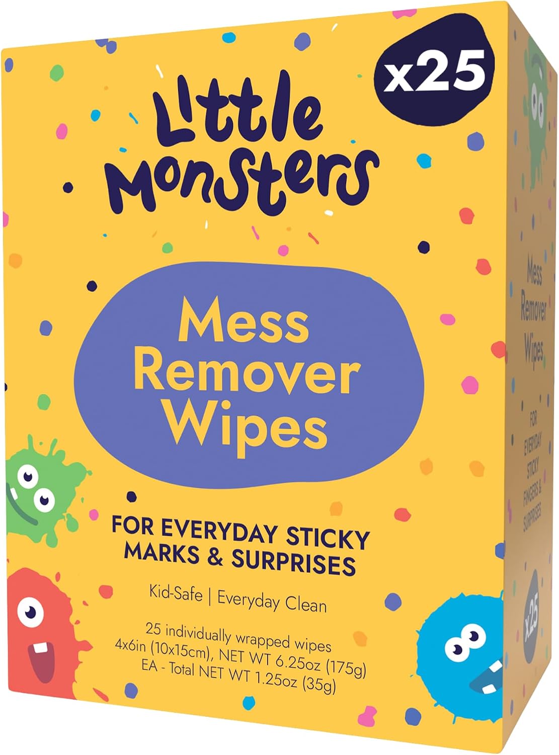 Little Monsters Mess Remover Wipes, 25 Wipes, Stain Remover Towelettes