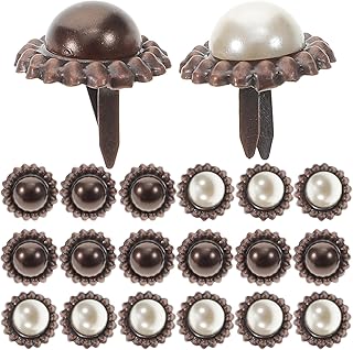 ULTNICE 20pcs Vintage Fasteners Brads DIY Purple Pearl Brads Fixed Metal Button Iron Fasteners Brads for Art Crafting Scrapbooking Decor (Mixed Color)