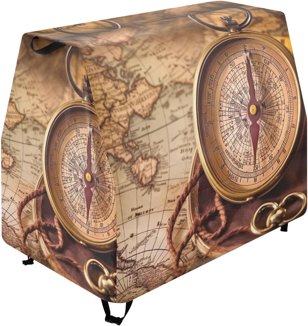Antique Compass Map Water Table Cover, Large Kids Water Table Cover Fit Step2 Rain Showers Splash Pond Water Table, Waterproof Dust Proof Anti-UV Outdoor Toys Cover, Cover only