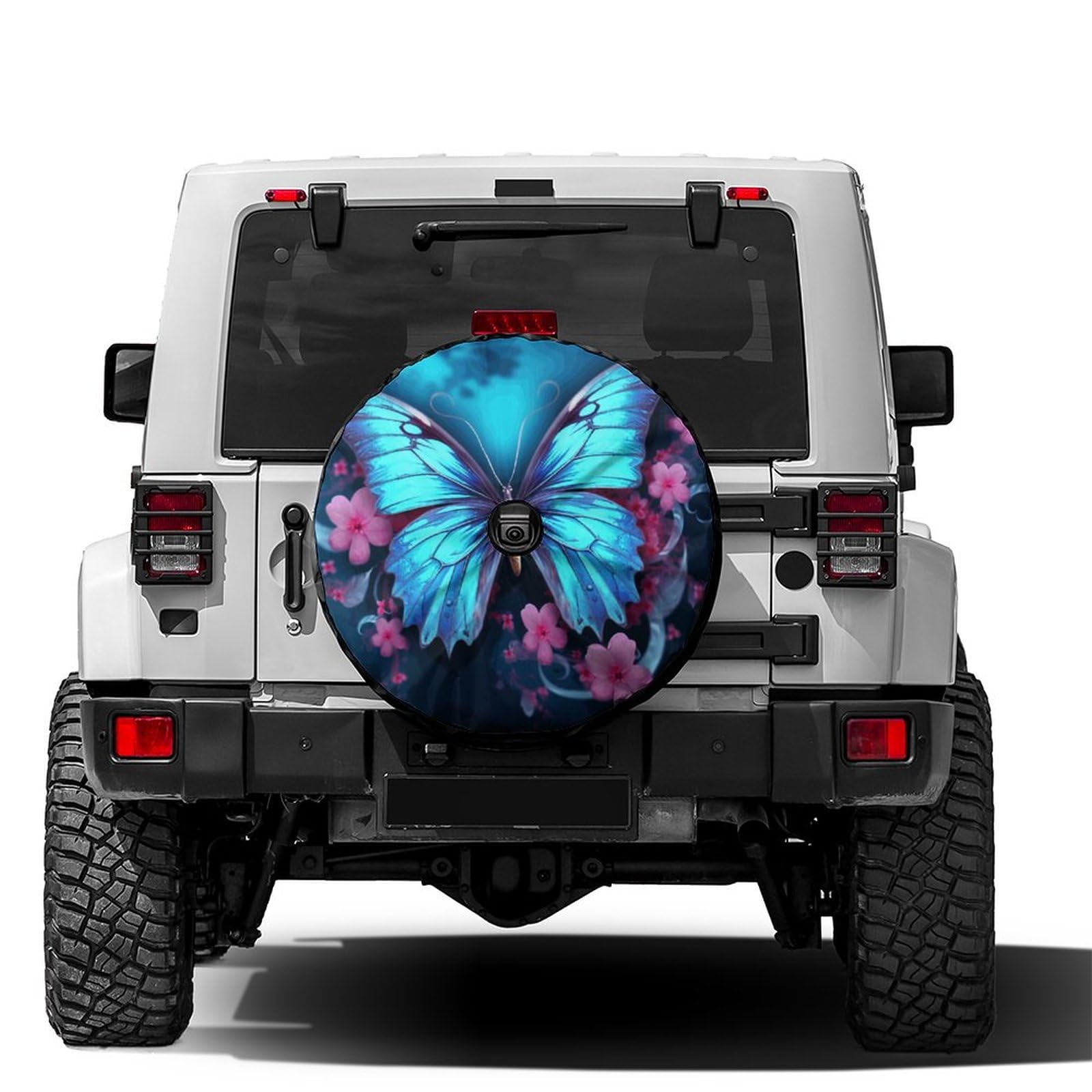 Dujiea Military Tactical Star Spare Tire Cover with Backup Camera Hole, Universal Wheel Tire Cover Tire Protectors for Jeep Trailer RV Van SUV Truck Camper and Many Vehicle 17inch — view 66