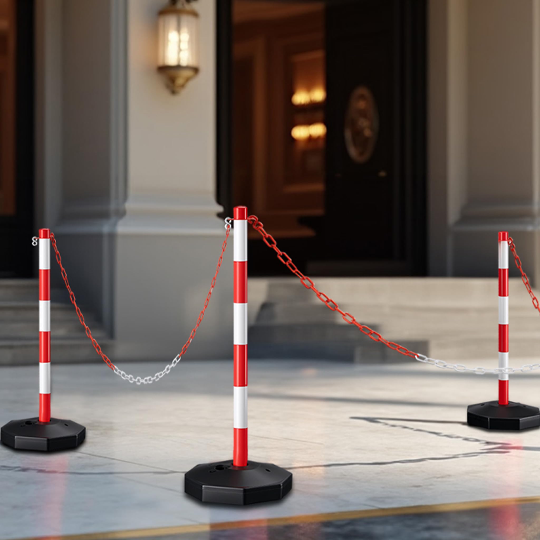 JSP Barrier Chain Support Posts & Bases Red/White 101mm 2 Pack - View #3