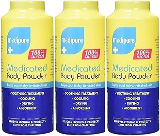 Medipure Medicated Body Powder 100% Talc Free Cooling Powder 200g Soothing Treatment Powders Pack of 3