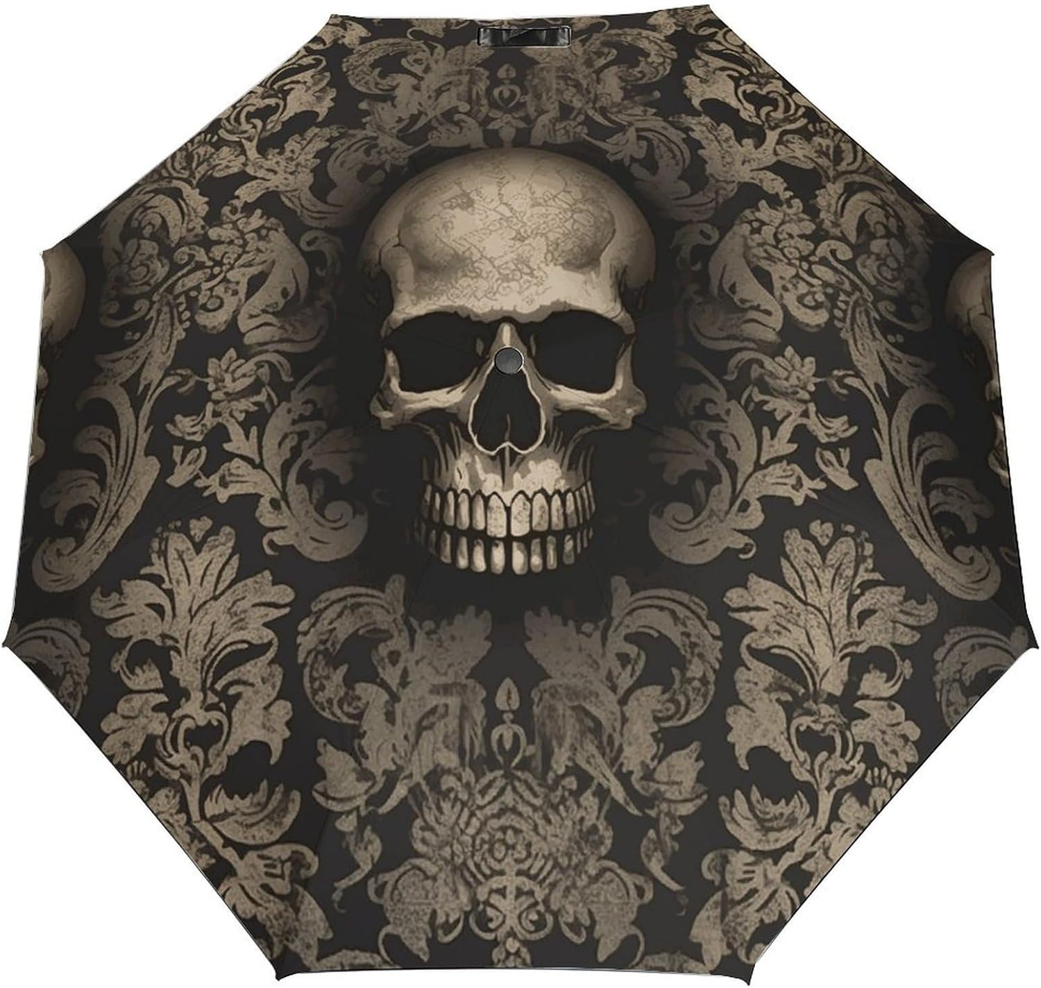 Windproof Travel Umbrella Gothic Wallpaper Skull Folding Small Sun Umbrella Lightweight Small And Compact Suit for Pocket