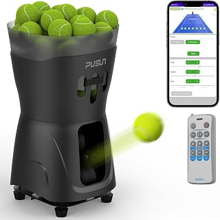 PT Mini Pro Tennis Ball Machinec - Portable, Adjustable Speed & Spin, 65+ Ball Capacity, Remote Control, Battery Powered, Ideal for Solo Practice, Beginner to Advanced Training Sessions