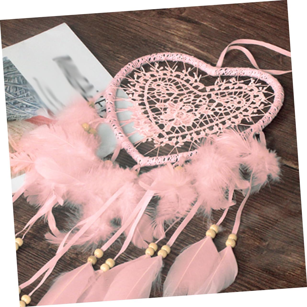 10pcs Garland Dream Catcher Supplies Heart Floral Hoops Dream Catcher Heart Hoop Rings Circle s Plastic Wall Hanging -Shaped White