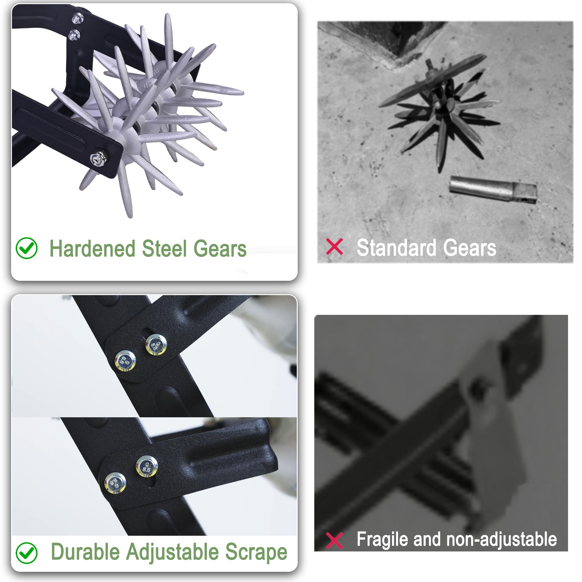 YEELOR Cultivateur rotatif manuel 2 en 1 désherber ameublir sol labourer aérer parterres fleurs jardinières légumes