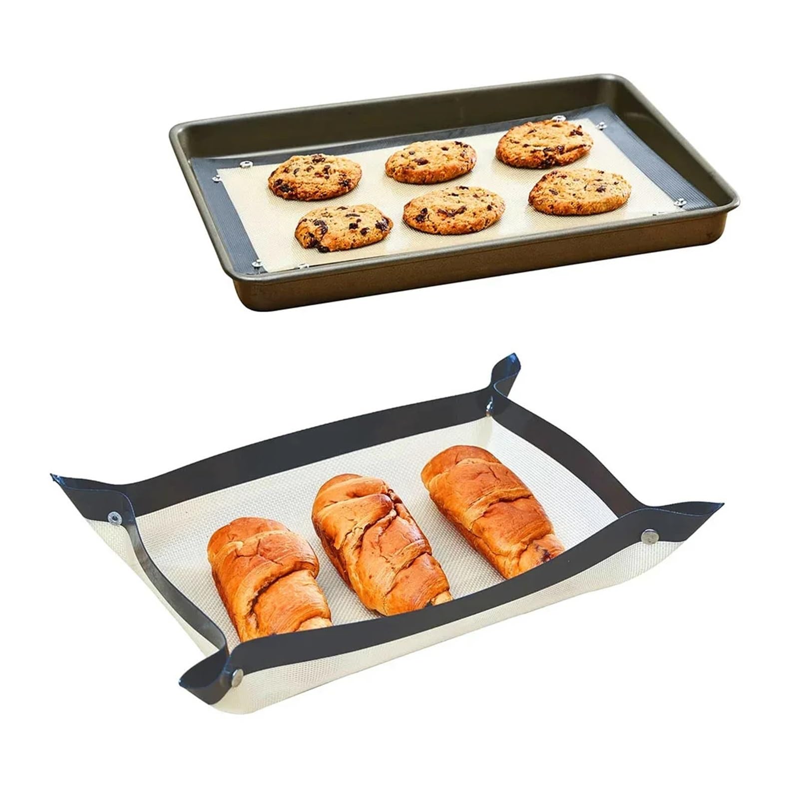 Backmatte Silikon-Kekstablett Antihaft-Korb Ofenauskleidung Home Kitchen Tools(Red-4PCS)