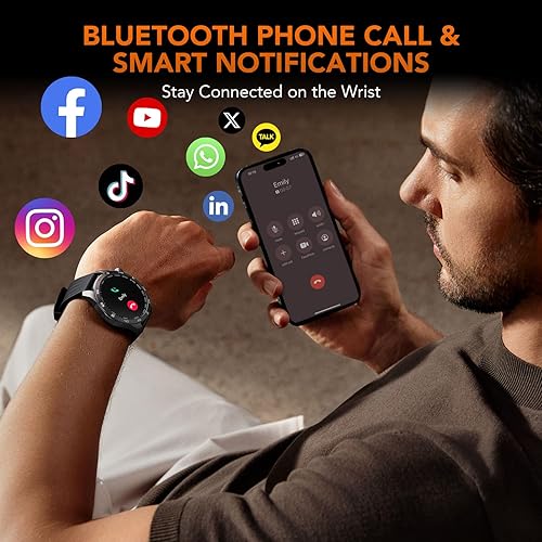 Miniatura 6 de SKG Reloj inteligente para hombres y mujeres, reloj inteligente integrado con GPS de 1.43 pulgadas con más de 100 barómetros de magnetómetro