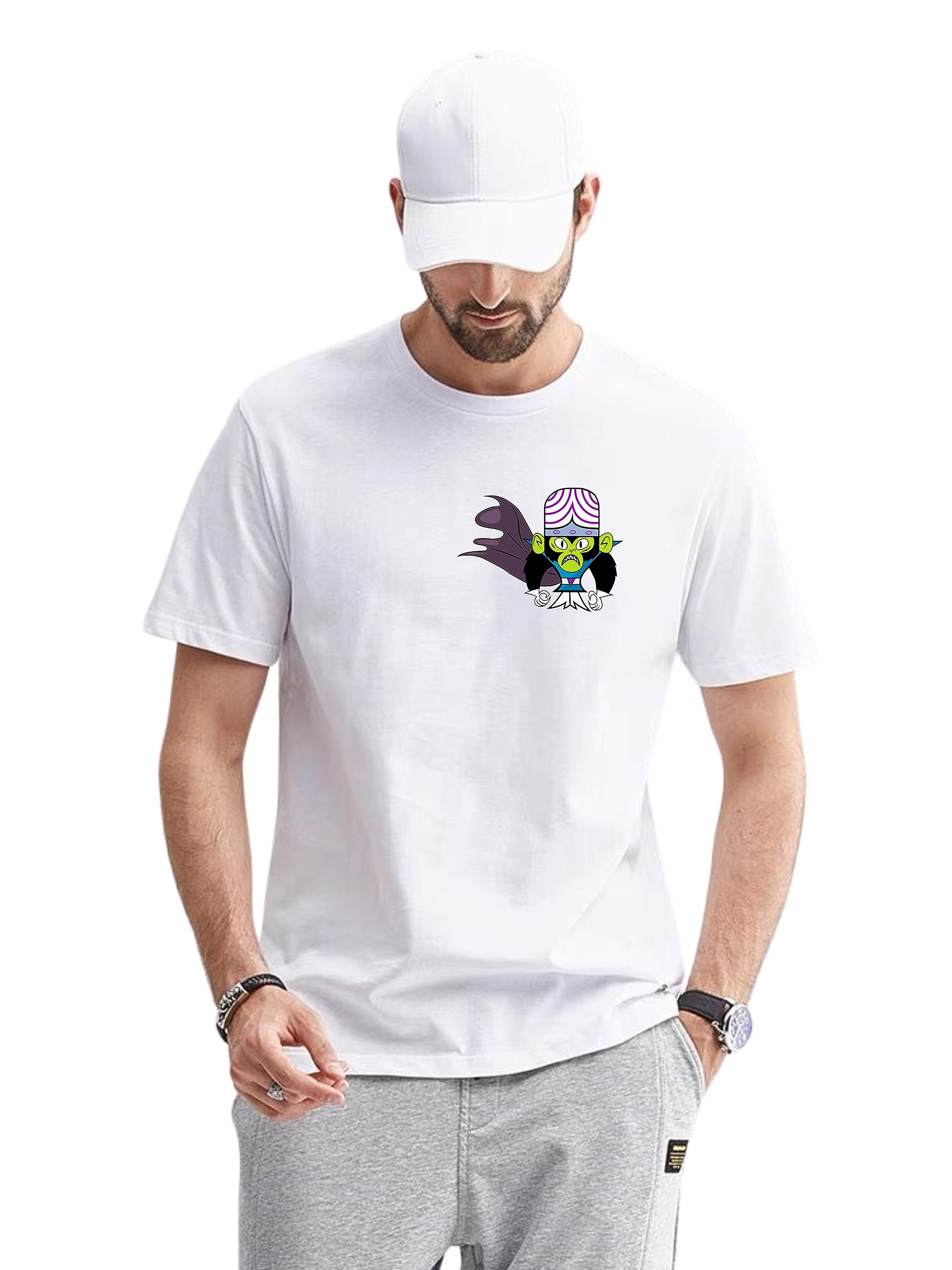 Quirky CollectiveMojo JoJo T-Shirt for Men, White Graphic Printed 100% Cotton Bio-wash, Half-Sleeve Regular Fit Tee Shirt