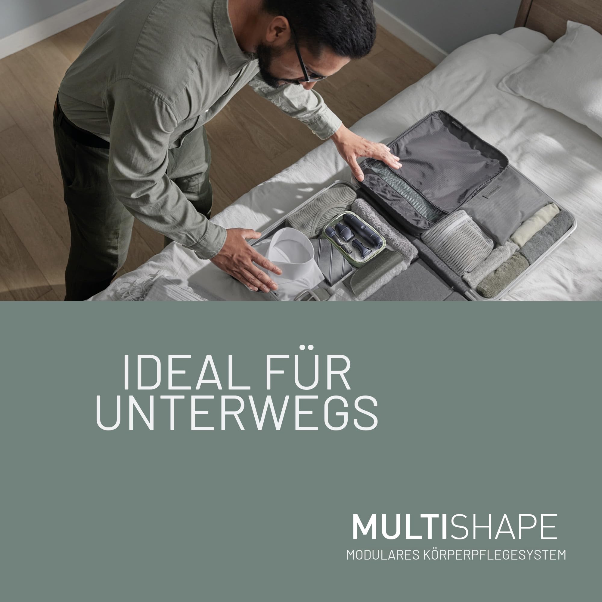 Panasonic MULTISHAPE modulares Körperpflege-System ER-CSF1, 3-Klingen-Scherkopf für Männer mit wiederaufladbarem Ni-MH-Akku