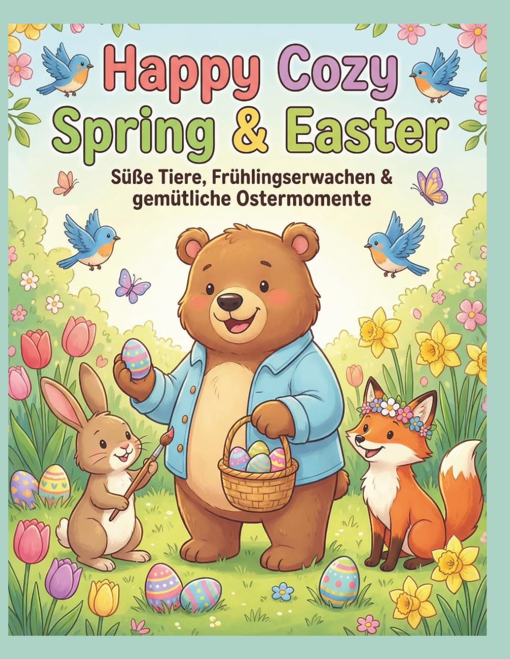 Happy Cozy Spring & Easter: Süße Tiere, Frühlingserwachen & gemütliche Ostermomente (Happy Cozy Days – Ausmalbuch Serie)