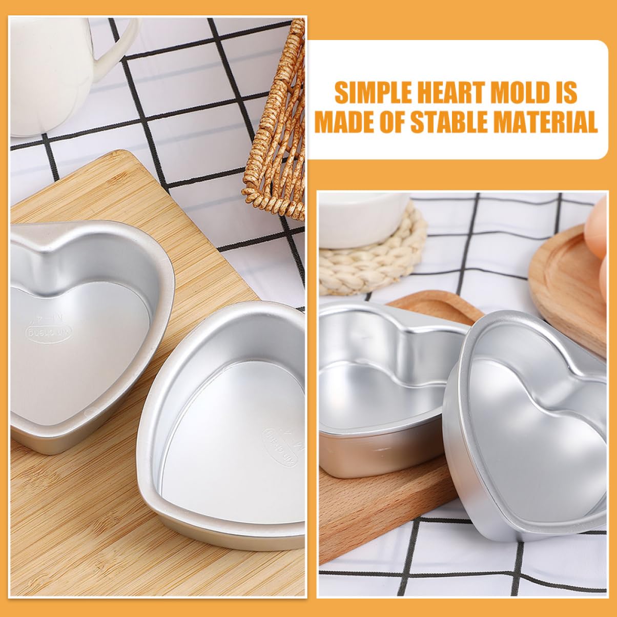 Alipis 10 Piezas Molde De Pastel De Corazón Molde Para Pasteles Bandeja De Hornear Bandeja Para Hornear Moldes Para Pasteles En Forma De Corazón Pan De Aleación De Aluminio