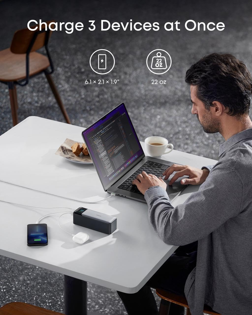 Anker Power Bank Ricarica Rapida 24000 mAh, 737 PowerCore 24K, Batteria Esterna con 3 Porte Potenza 140 W Display Digitale, Compatibile con iPhone 17 Pro Max/16/15/14, Samsung, MacBook, Dell, e Altro