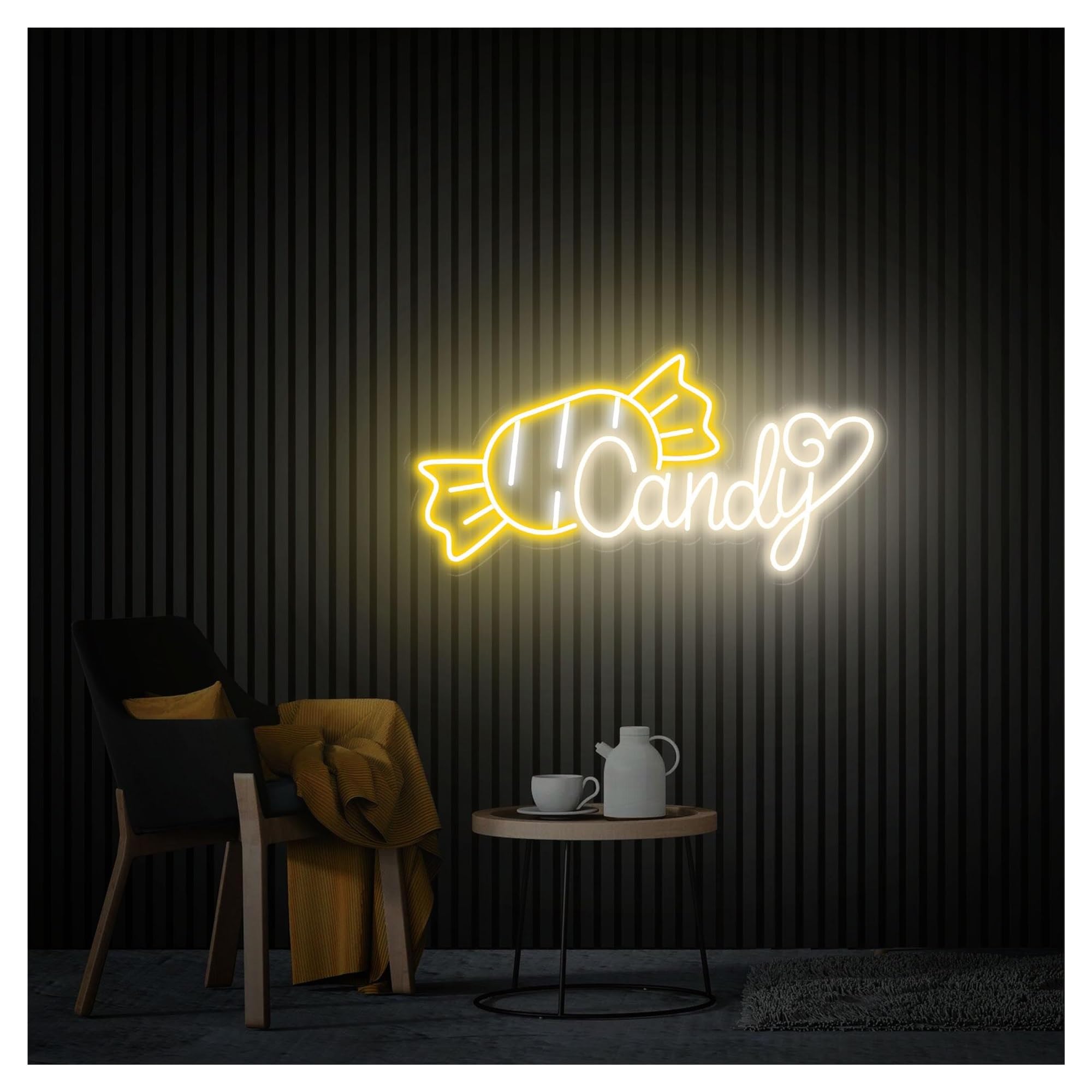 RONGCH Hanging Art Signs Candy Neon Sign,Suitable for Lollipop Shop Home Bar Decor with Dimmable 26cmx50cm(C)