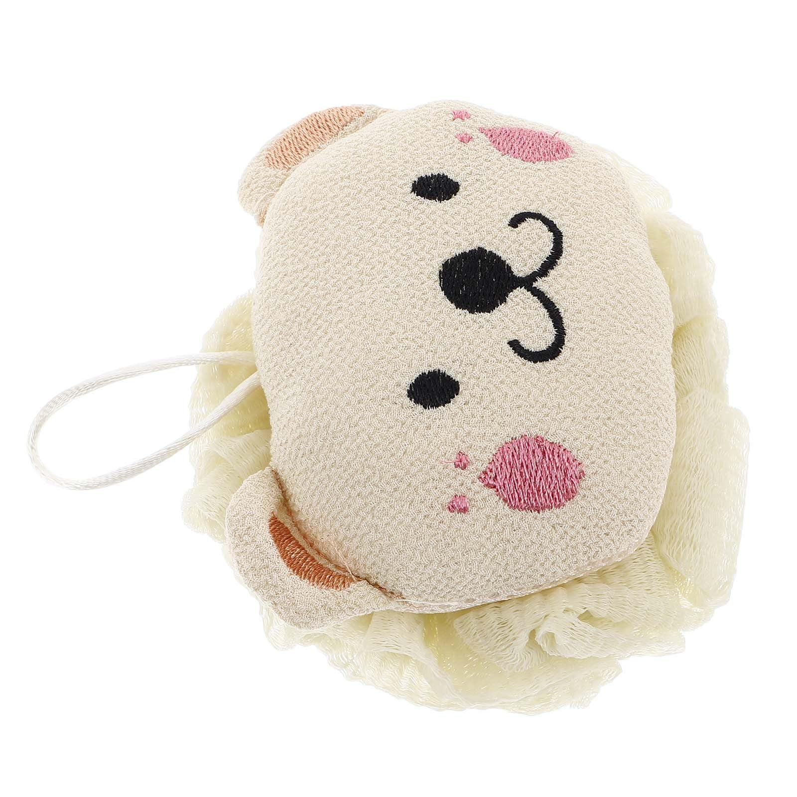 Cartoon Lion Bath Puff Body Shower Scrubber with Exfoliating Function Bath Sponge for Gentle Skin Cleansing in Green