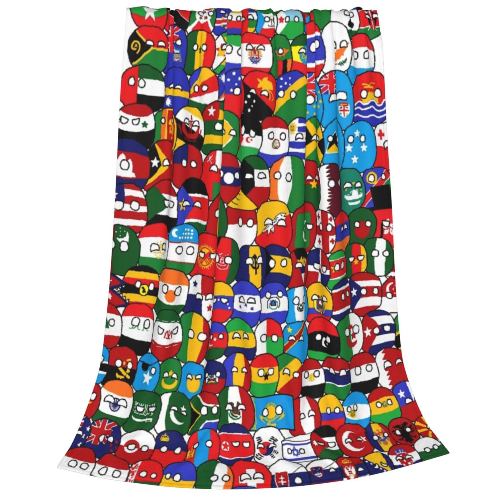 Countryball Polandball World Map Throw Blanket Flannel Fleece Fuzzy Blanket 30"X40" Soft Cozy Lightweight Blanket for Home Decor Bed Sofa Office Bedroom Living Room Travel
