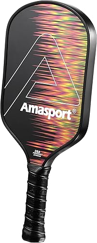 Kronos Pickleball Paddle - Superficie texturizada de fricción de carbono con grano alto y giro, mango de cojín, aprobado por Pickleball de Estados