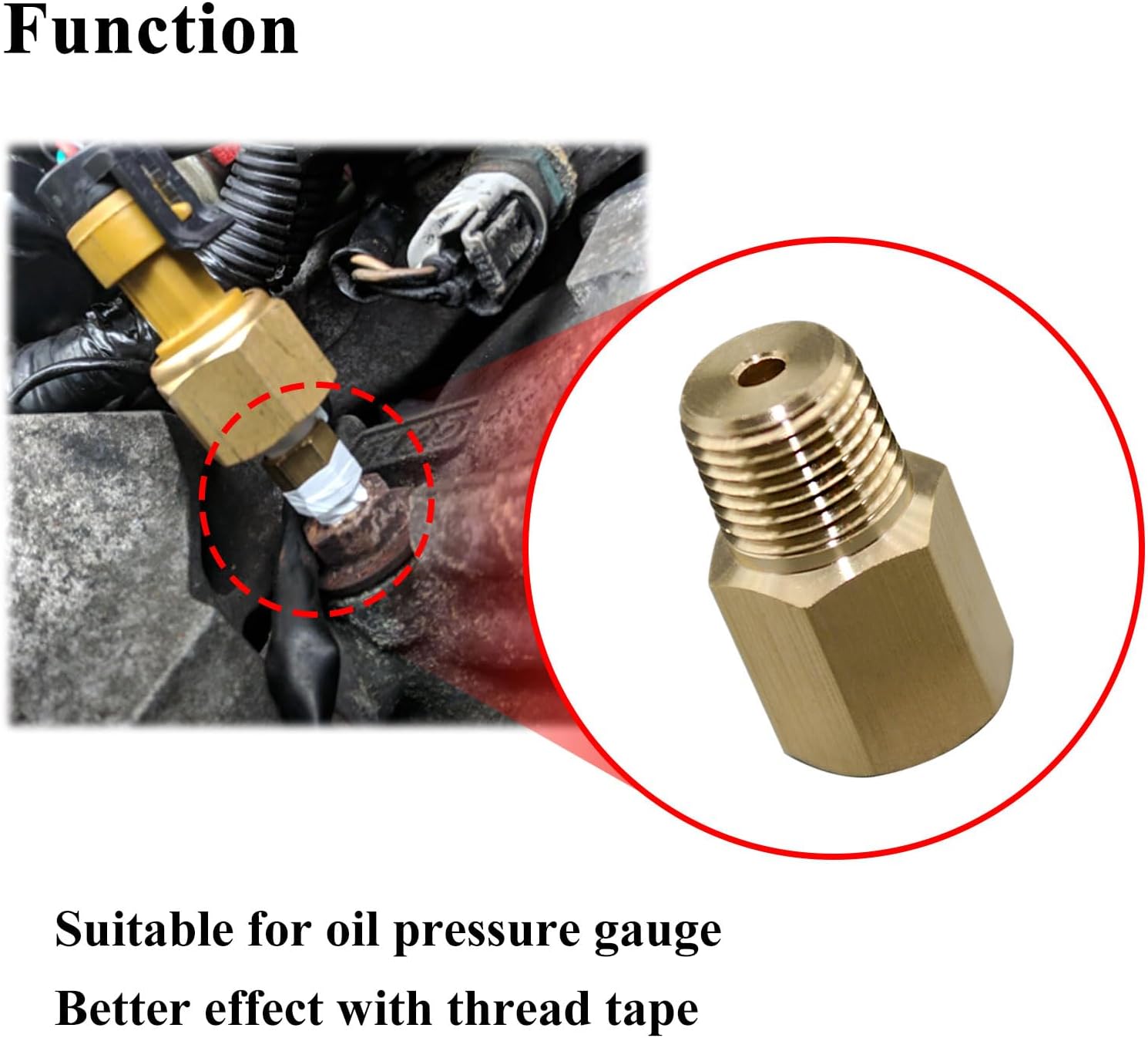 Condition photo showing New/Like New for 2pcs 1/8 bspt male to 1/8-27 npt female, thread adapter for gauge