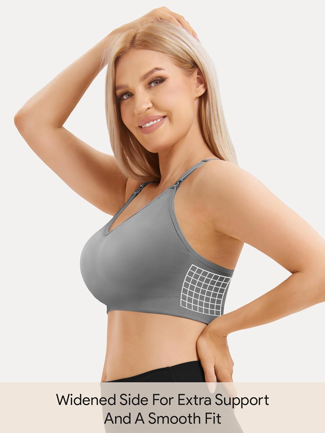 Angelhood Nursing Bras for Breastfeeding, Seamless Nursing Sports Bra Support Yoga Maternity Bras Pregnancy Sleep Bralette - Image 3