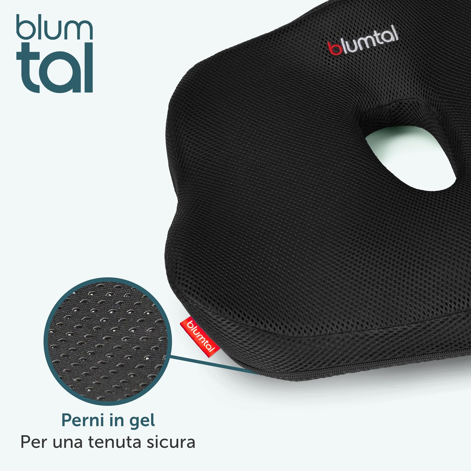 Blumtal Cuscino Sedia Ufficio - Ciambella per Sedile Auto - Supporto Rotondo con Buco - Anello Imbottito - Seduta Comoda