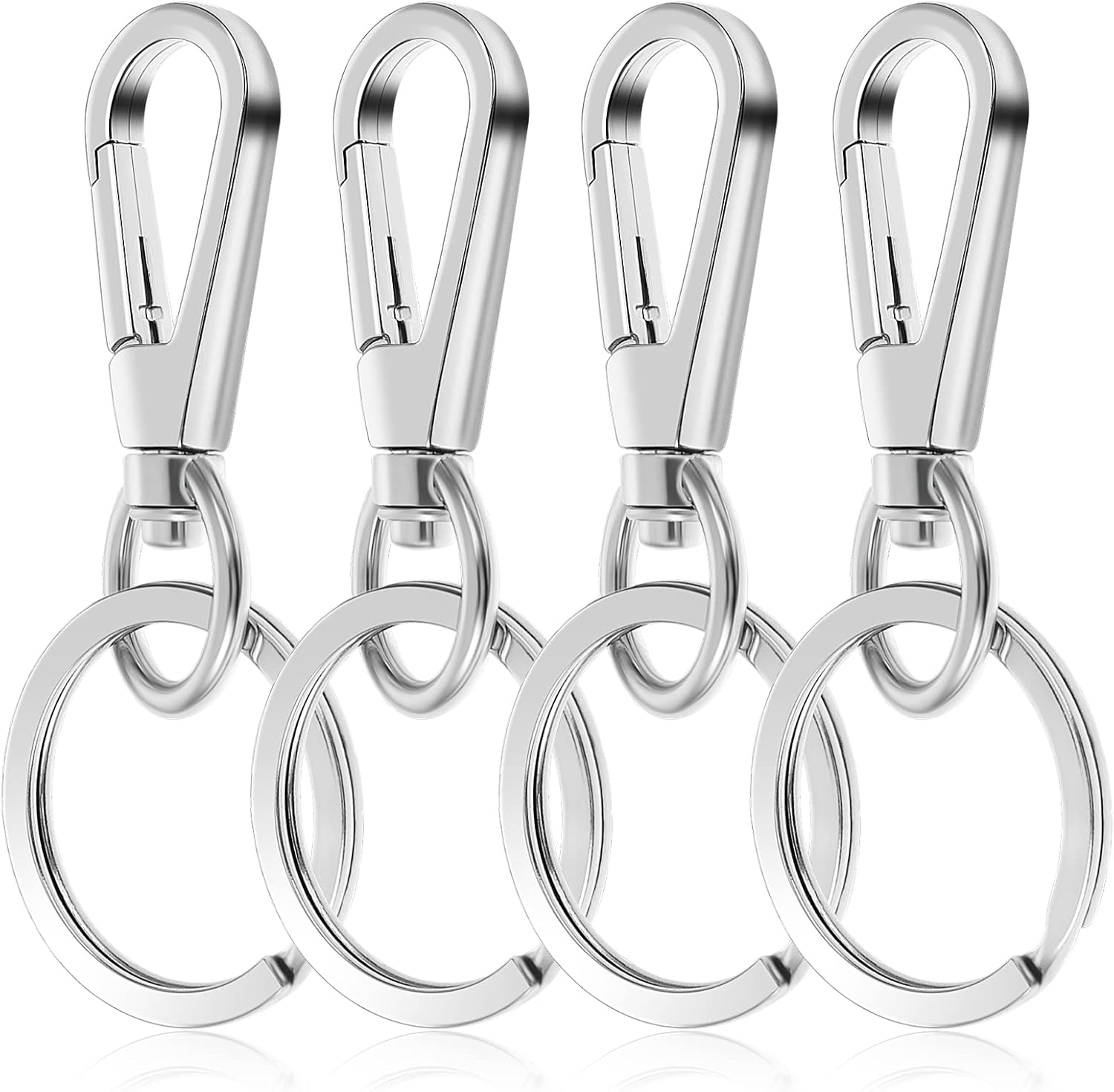 TIESOME 4 PCS Metal Keychain Carabiner Clip Keyring Key Ring Chain Clips Hook Holder Organizer