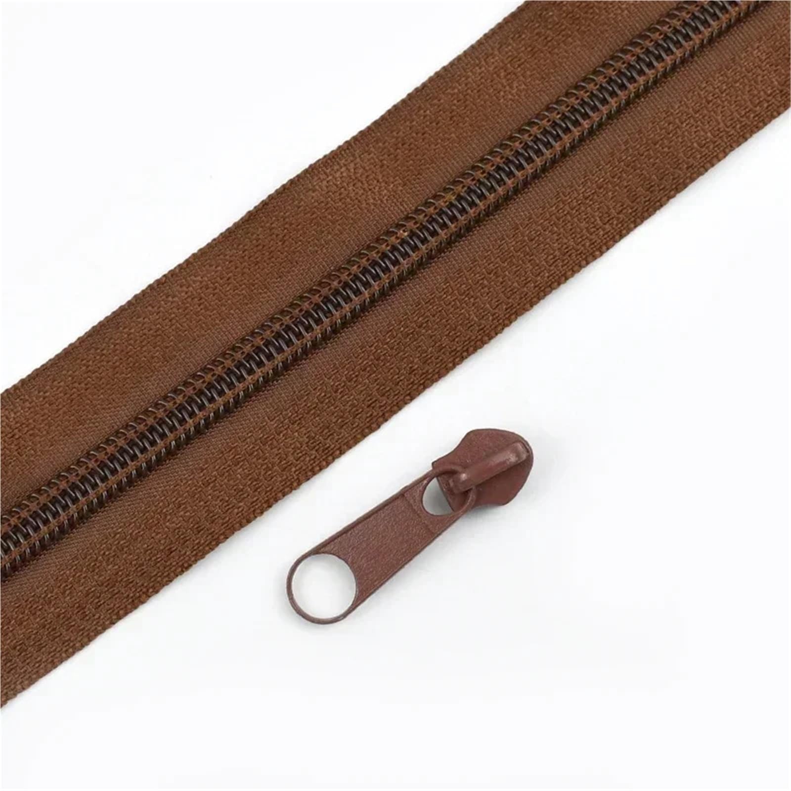 Zips for Sewing 2/5/10/20M 3# 5# Rainbow Nylon Zipper with Slider Bags Garment Decor Zip Closure By The Meter Zips Repair Kit Sewing Accessories Sewing Supplies(Coffee,2MZips 2PcsSliders,No5)