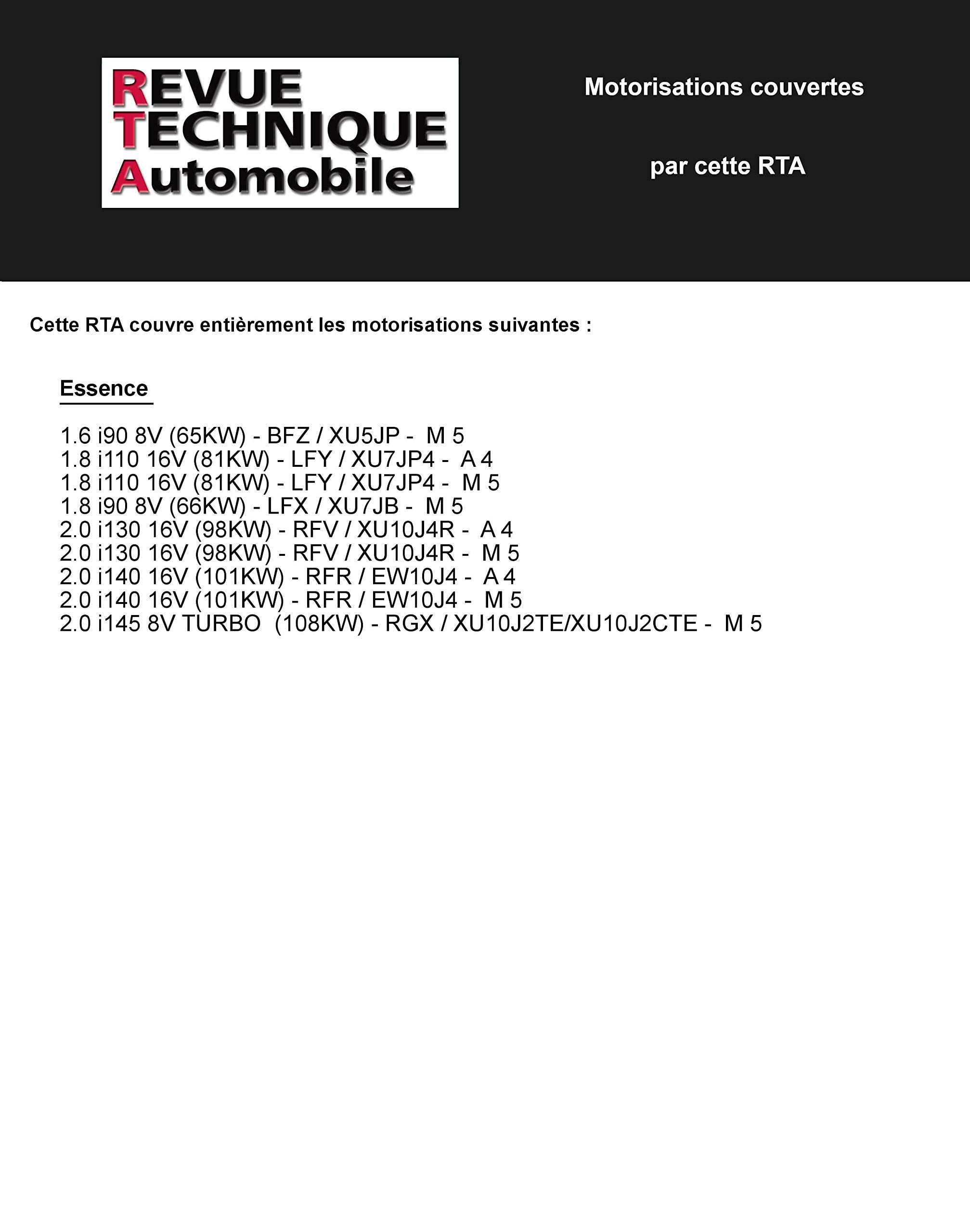 E.T.A.I - Revue Technique Automobile 592.2 - PEUGEOT 406 ESSENCE - 1996 à 2004