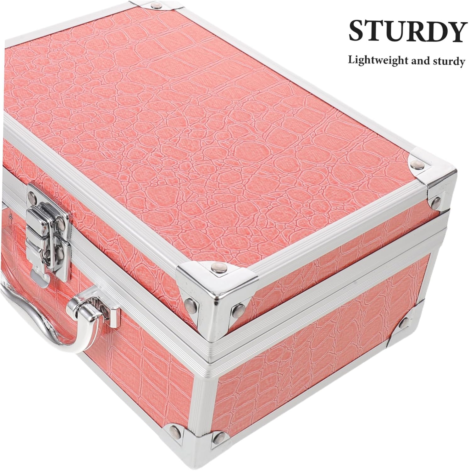 Aluminum Alloy Makeup Case with Mirror, 25x16x8.5cm Orange Train Case