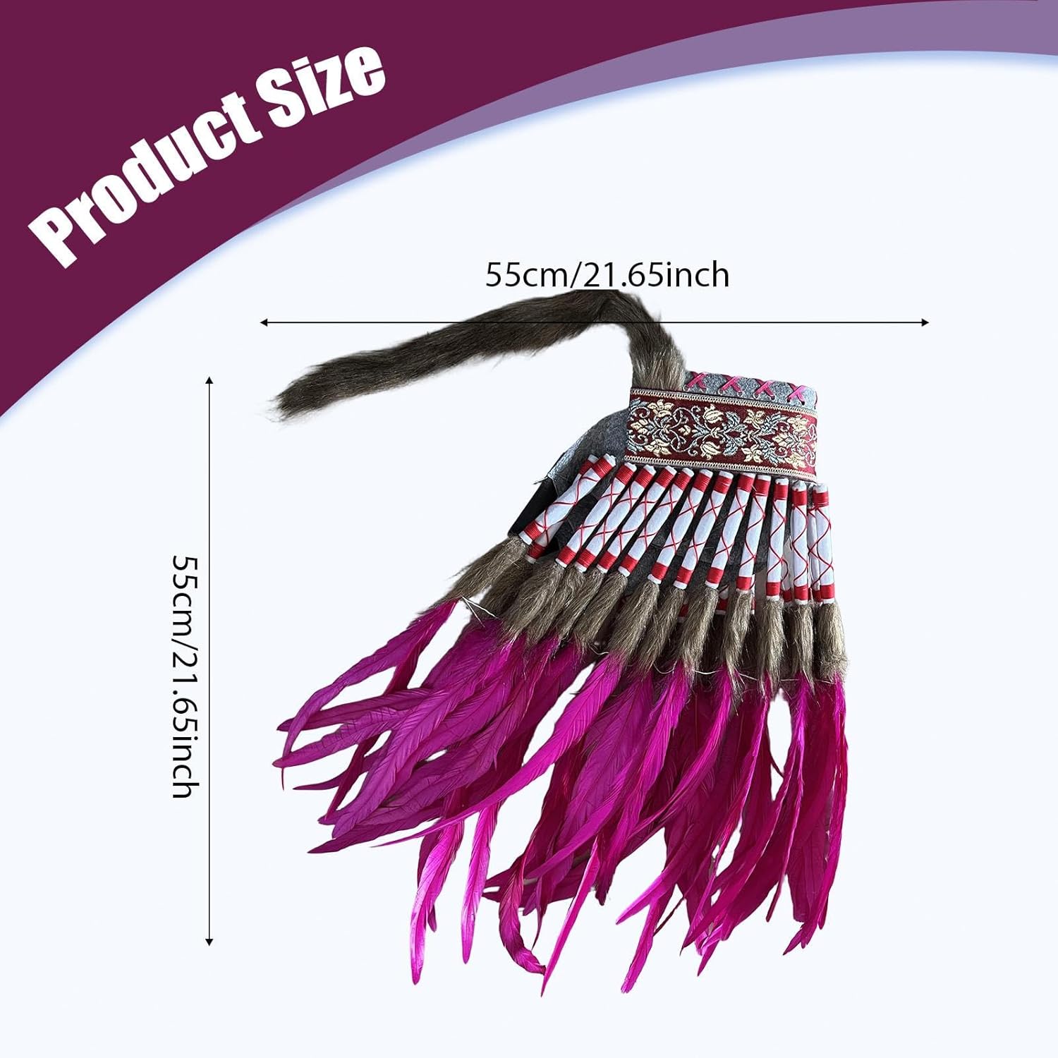 Artificial Feather Indian Headdress Unique Props Decor Headwear for Fancy Dress
