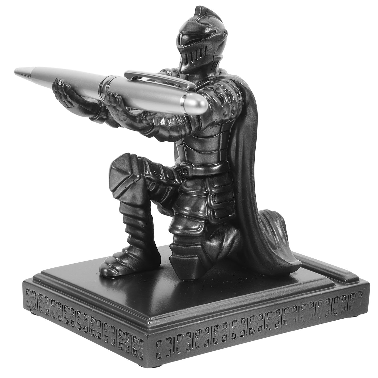 1satz Eleganter Ritter Stifthalter aus Resin Einzigartiger Einzelner Kugelschreiberständer für Schreibtisch Stilvolle Desktop dekoration Vielseitiger Pen Holder als Geschenkidee