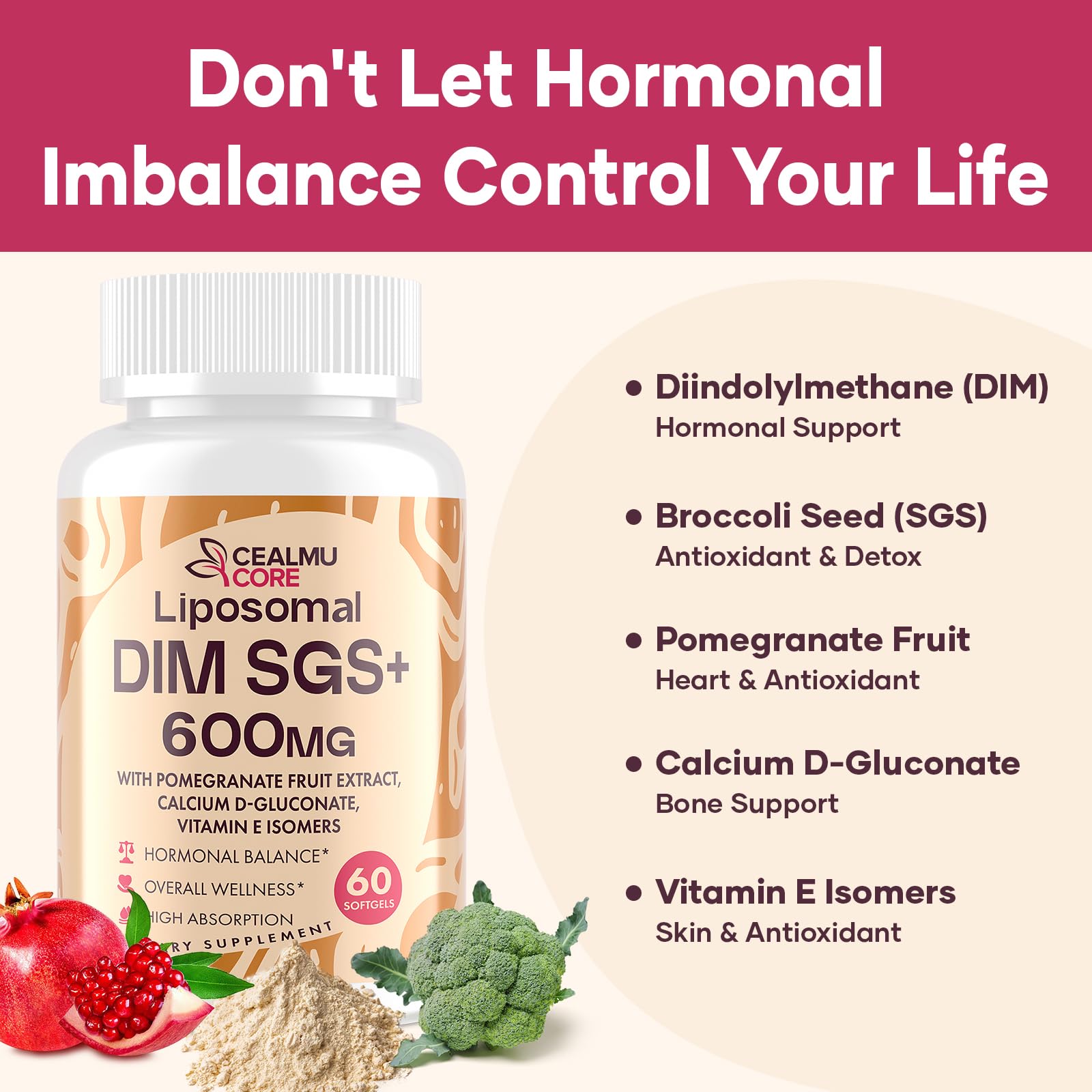 Liposomal DIM SGS Supplement 1 Pack- Estrogen Supplements — Amazon image 3