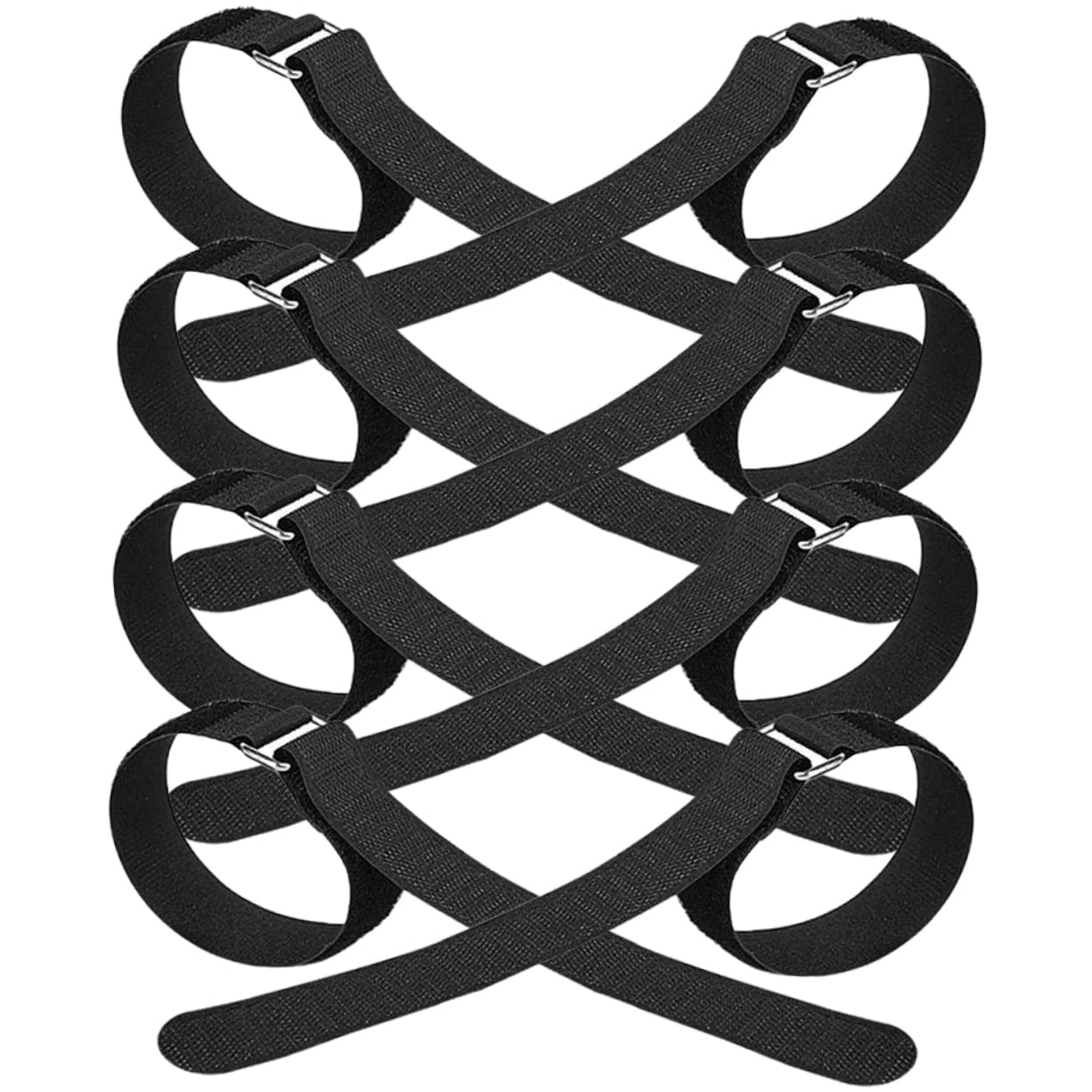 Set 4 Paia Antiscivolo in Nylon e Metallo, Cinturini Regolabili Chiusura a Strappo per Scarpe Casual da Trekking, Design Leggero e Portatile per Escursionismo