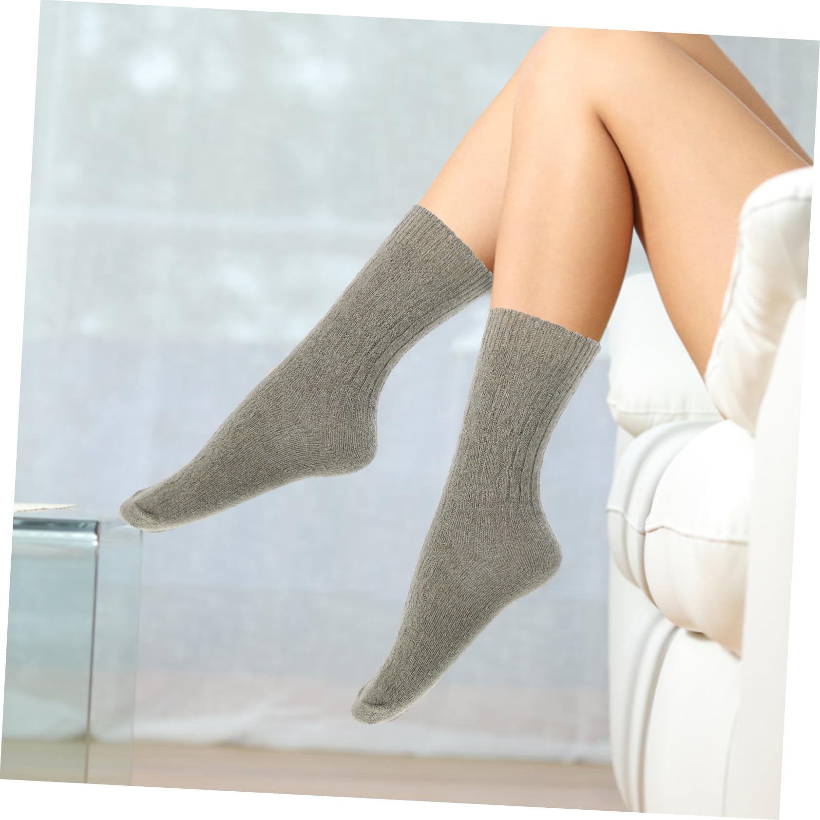 FRCOLOR 5 Pares Calcetines de Algodón para Mujer Cortos Cálidos y Cómodos para Running y Diario Invierno