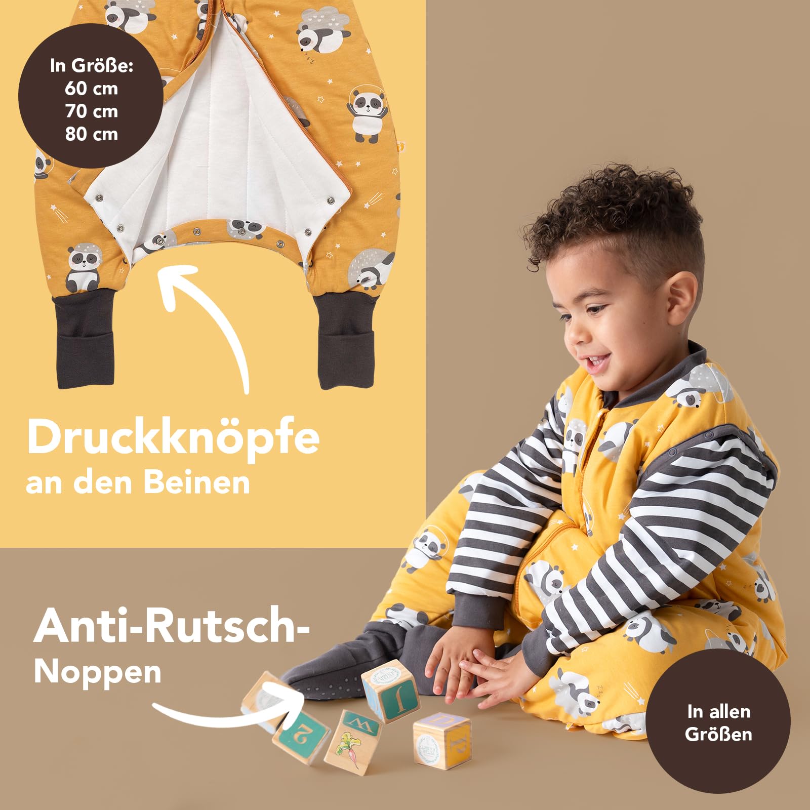 schlummersack Baby Kinder Schlafsack Übergang | mit Füßen, umklappbaren Bündchen und abnehmbaren Ärmeln, leicht gefüttert, Sommerschlafsack, 1.0 Tog