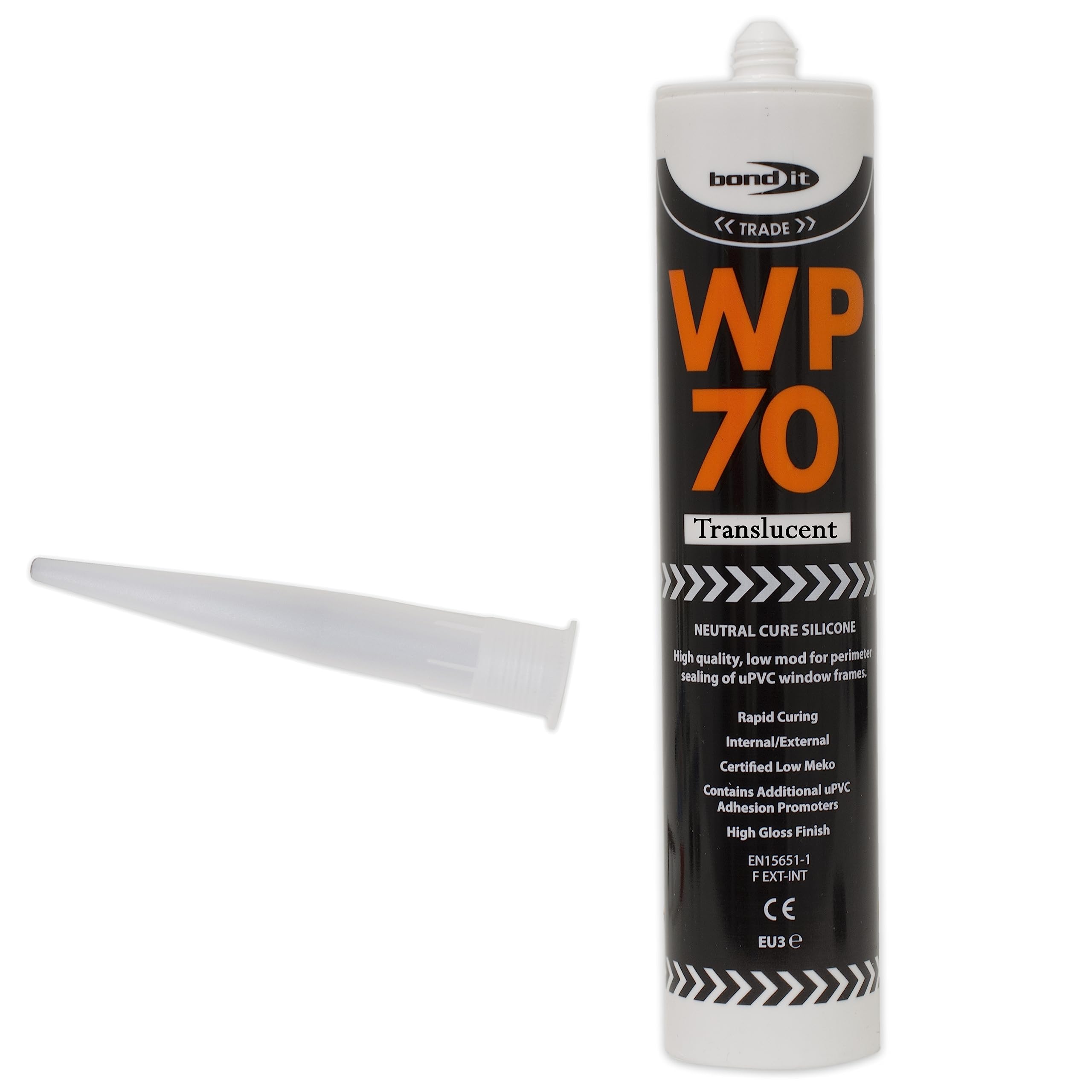 Bond-IT WP70 External Silicone Sealant Low Modulus Window Door Frame 300ml Multicolor Bath Shower Basin Window Frames Quick Drying (Translucent)