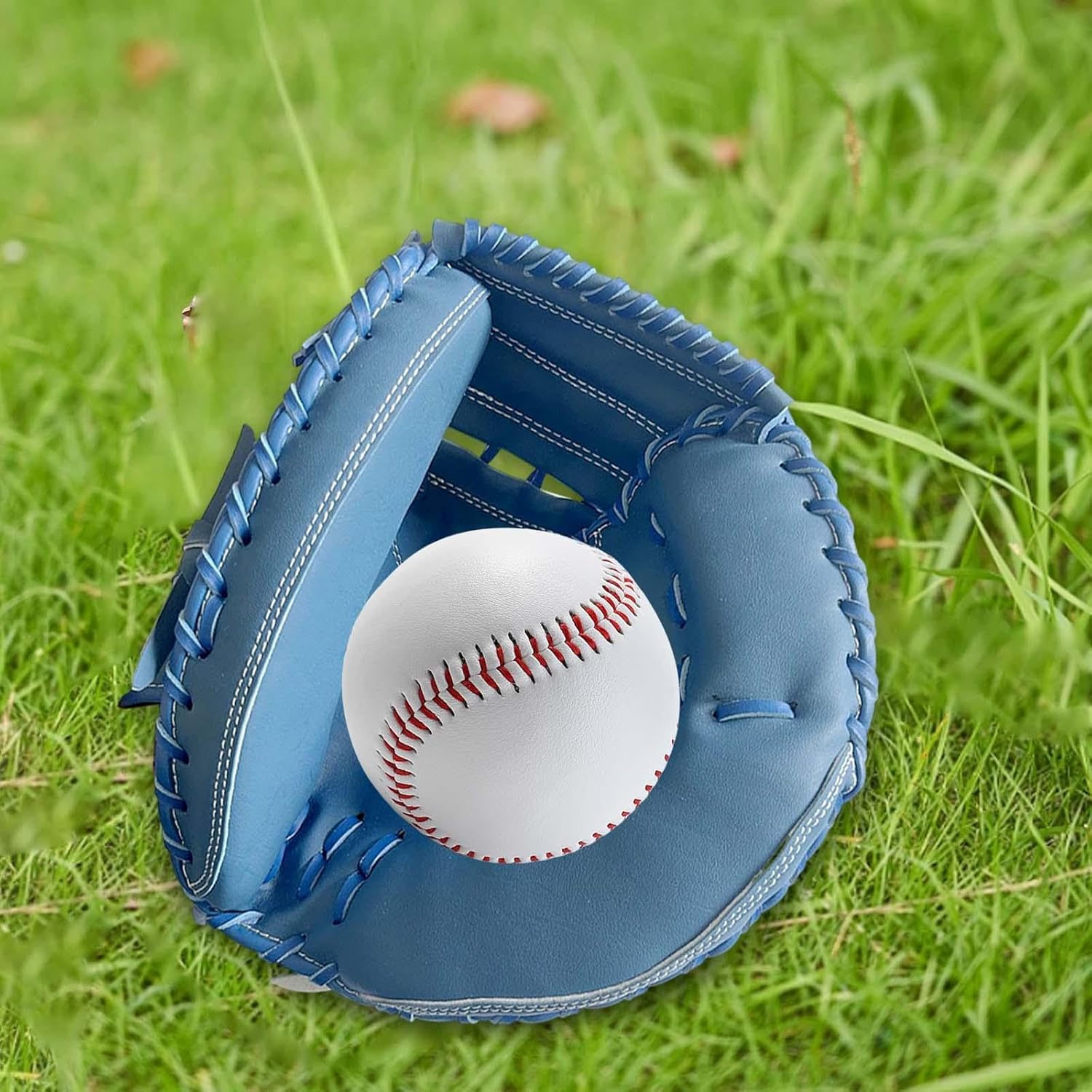 Baseball Catcher Gloves Softball Gloves Thickened and Ball 12.5'' Baseball Mitts Sports Batting Gloves for Training Unisex Beginner Men Women Blue
